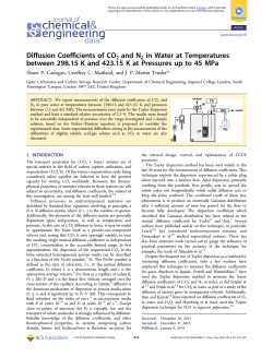 Diffusion Coefficients of CO2 and N2 in Water at Temperatures