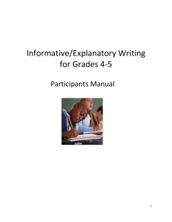 Informative/Explanatory Writing for Grades 4-5