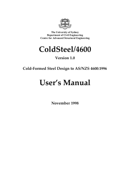 ColdSteel/4600 User`s Manual