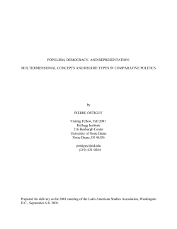 POPULISM, DEMOCRACY, AND REPRESENTATION