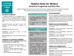Sentence Boundaries