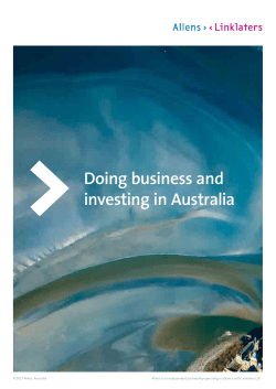 Doing business and investing in Australia