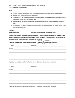 MLK`s &ldquo;I Have a Dream&rdquo; Speech Reading/Listening Skills Follow Up