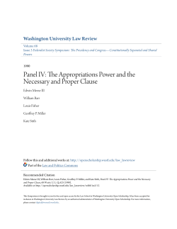 The Appropriations Power and the Necessary and Proper Clause