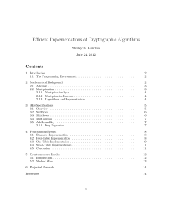 Efficient Implementations of AES - Math-UMN