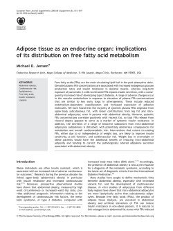 implications of its distribution on free fatty acid metabolism