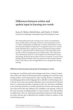 Differences between written and spoken input in learning new words