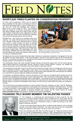 Fall 2015 - Tar River Land Conservancy