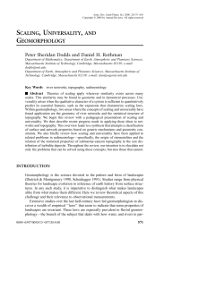 SCALING, UNIVERSALITY, AND GEOMORPHOLOGY