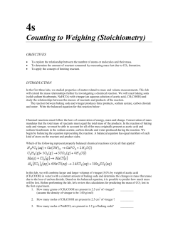 Counting to Weighing (Stoichiometry)