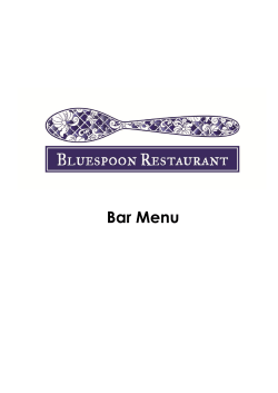 Bar Menu - Andaz Amsterdam Prinsengracht