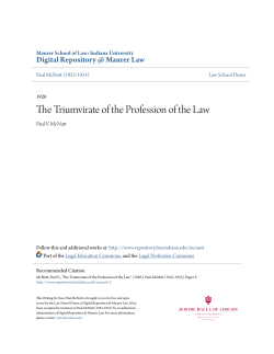 The Triumvirate of the Profession of the Law