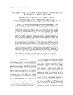 changes in bird abundance after wildfire: importance of fire severity