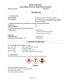 Safety Data Sheet Sure-Starter Premium Ethanol