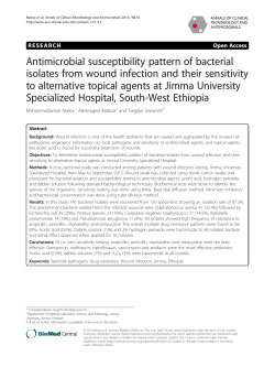 Antimicrobial susceptibility pattern of bacterial isolates from wound