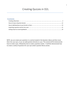 Creating Quizzes in D2L