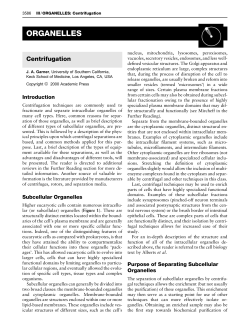 ORGANELLES - Centrifugation