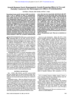 Growth Hormone Exerts Hematopoietic Growth