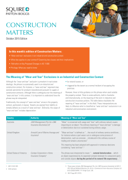 construction matters - Squire Patton Boggs