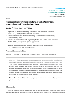Antimicrobial Polymeric Materials with Quaternary Ammonium and