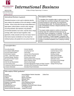 International Business - Philadelphia University