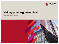 Making your argument flow - Macquarie University