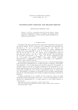 MULTIPLICATION MODULES AND RELATED RESULTS 1