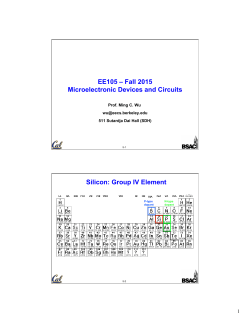 EE105 – Fall 2015 Microelectronic Devices and Circuits Silicon