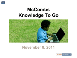 Presentation Slides - McCombs School of Business