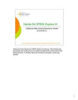 Hands-On STEM: Explore It! Presentation