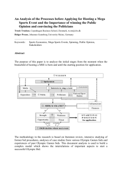 An Analysis of the Processes before Applying for Hosting a Mega