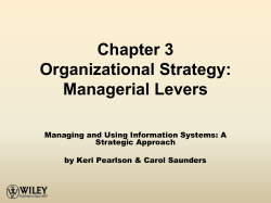 Chapter 3 Organizational Strategy: Managerial Levers