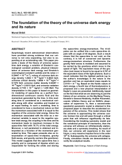The foundation of the theory of the universe dark energy and its nature