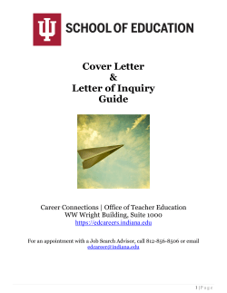 Cover Letter and Letter of Inquiry Guide
