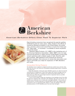 Brochure - American Berkshire Offers Clear Path to Superior Pork