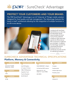 SureCheck Advantage Technical Datasheet