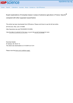 Honeybee losses in France due to GAUCHO - SLUIJS