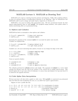 MATLAB Lecture 5. MATLAB as Drawing Tool