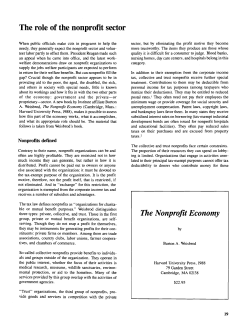 The role of the nonprofit sector - Institute for Research on Poverty