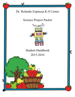 Dr. Rolando Espinosa K-8 Center Science Project Packet Student