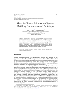 Alerts in Clinical Information Systems: Building Frameworks and