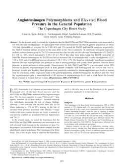 Angiotensinogen Polymorphisms and Elevated