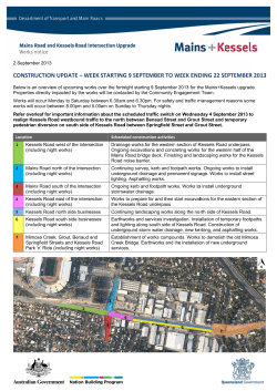 Mains Road and Kessels Road Intersection Upgrade Project