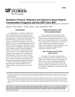 Southern Farmers` Attitudes and Opinions about Federal