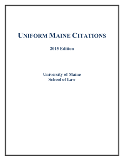 Uniform Maine Citation - University of Maine School of Law