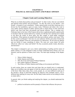 CHAPTER 11 POLITICAL SOCIALIZATION AND
