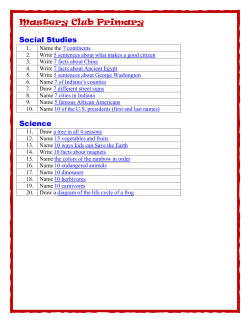 Mastery Club Challenges