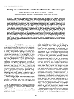 Plasticity and Canalization in the Control of Reproduction in the