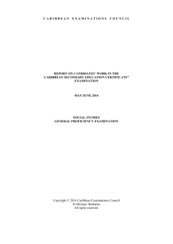 caribbeanexaminations council report on candidates` work in