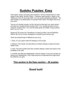 Sudoku Puzzles: Easy